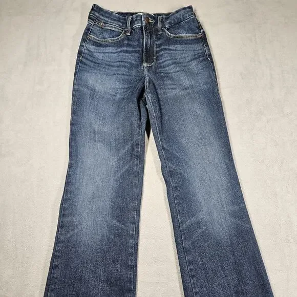 Wrangler Bespoke Bootcut Jeans 27x32.5 High Rise Lacey Jean Comfort Denim Dark - Picture 2 of 14
